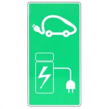 Panneau - Recharge Voiture Électrique - Vert - Alu - 250mm