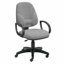 Linea Fabbrica - Chaise de bureau Ace - Gris Tissu - Support Lombaire - Ergonomique 8h - 120kg Max