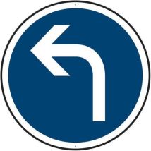 Kelias - Panneau Direction Obligatoire à Gauche - Rond 450mm Aluminium Classe 2 CE