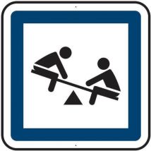 Kelias - Panneau de signalisation Jeux d'enfants Carré Aluminium 500mm Classe 2 CE