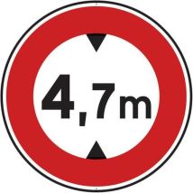 Kelias - Panneau Interdiction Limitation Hauteur 4,7m - Rond 450mm Aluminium Classe 2 Rétro-réfléchissant