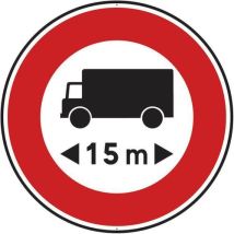 Kelias - Panneau Interdiction Longueur 15m - Rond 450mm Aluminium Classe 2 Rétro-réfléchissant