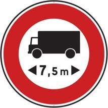 Kelias - Panneau Interdiction Longueur 7,5m - Rond 850mm Aluminium Classe 2 Rétro-réfléchissant