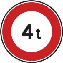 Kelias - Panneau Signalisation Limitation Tonnage 4t Rond Aluminium 450mm Classe 2 Rétro-réfléchissant