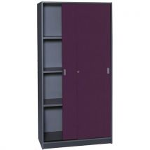 Armoire De Bureau Portes Couli Anthracite Hauteur 180 Cm 9536