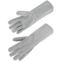 Gants De Protection Thermique En Cuir Croûte Bovin Naturelle Avec Une Manchette 15