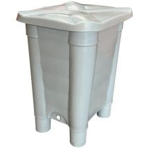 EMP - Bac de stockage 115L avec couvercle et pieds - Gris - Robuste et pratique