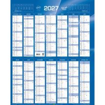 Quo Vadis - Calendrier Annuel Vertical Classic 43x55cm Bleu - 14 Mois - Éco-responsable PEFC
