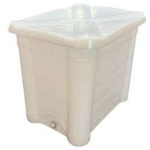 EMP - Bac de stockage avec couvercle - 200L Blanc - Robuste et Pratique