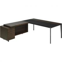 Bureau X9 Retour À Droite 192x234x75 Plateau Ébène