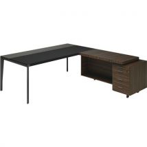 Bureau X9 Retour À Gauche 212x234x75 Plateau Ébène