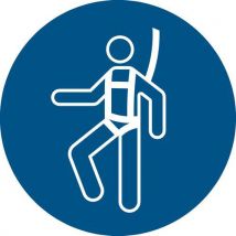 Panneau Pictogramme Harnais De Sécurité Obligatoire Ø 100