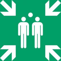 Panneau Pictogramme Lieu De Rassemblement 300x300 Mm