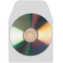 Djois Made By Tarifold - Pochettes Adhésives pour CD/DVD - 127x127mm - Polypropylène Transparent