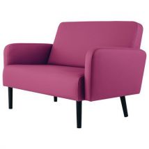 Canapé 2 Places Lisoa Pied Noir Enduit Pvc Violet