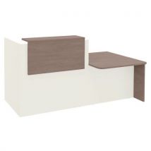 Banque D'accueil Ola+module Bas L.1 M Blanc Perle/chêne Gris