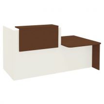 Banque D'accueil Ola+module Bas L.1 M Blanc Perle/noyer