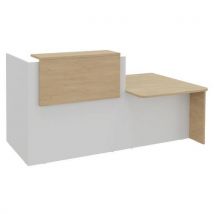 Banque D'accueil Ola+module Bas L.1 M Blanc Perle/chêne Clair