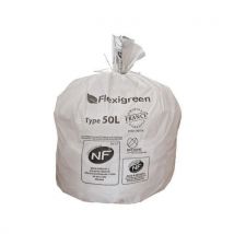 Sac Poubelle Recyclable - Déchets Alimentaires - 50l - Blanc