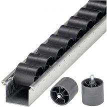 Rails À Galets En Plastique Et Axe Acier 28 Mm D'entraxe