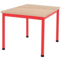 Table Comite 80x80 Cm T6 - 4p Plat Strat Abs - Acacia/rouge 3020