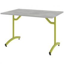 Table Tim 180x80 Cm T6 - Dl - Plat Strat Abs - Chromix Arg/vert Granny