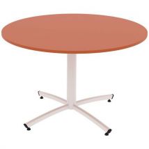 Table Tim Ø 120 Cm T6 - Pc - Plat Strat Abs - Orange De Sienne/blanc