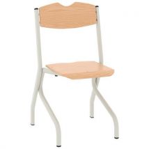 Chaise Tim Ast - T6 - Piètement Acier - Hêtre Naturel/blanc