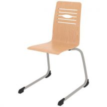 Chaise Coque Yoga Piètement Luge Acier - Hêtre Naturel/gris Argile