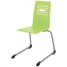 Chaise Coque Yoga Piètement Luge Acier - Carambole/gris Argent