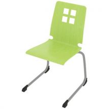 Chaise Coque Damier Piètement Luge Acier - Carambole/gris Argent