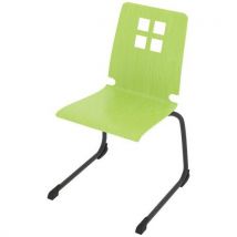Chaise Coque Damier Piètement Luge Acier - Carambole/carbone