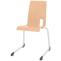 Chaise Coque Soda Piètement Luge Acier - Hêtre Naturel/blanc