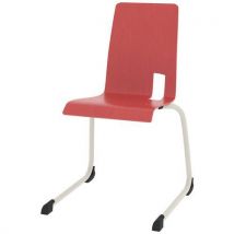 Chaise Coque Soda Piètement Luge Acier - Rouge Chinois/blanc