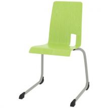 Rodet - Chaise Coque Soda Piètement Luge Acier - Vert Clair/Gris Clair - Empilable - Usage Collectivité