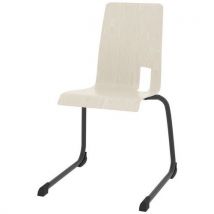 Chaise Coque Soda Piètement Luge Alu - Blanc Pastel/carbone