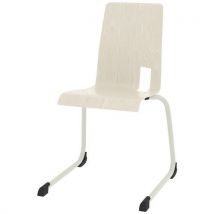 Chaise Coque Soda Piètement Luge Alu - Blanc Pastel/blanc
