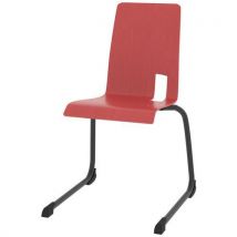Chaise Coque Soda Piètement Luge Alu - Rouge Chinois/gris Argile
