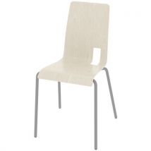 Chaise Coque Soda 4 Pieds Ixia Acier - Blanc Pastel/gris Argent