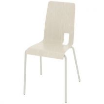 Chaise Coque Soda 4 Pieds Ixia Acier - Blanc Pastel/blanc