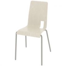 Chaise Coque Soda 4 Pieds Ixia Acier - Blanc Pastel/gris Argile