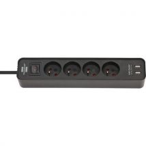 Multiprise Ecolor 4 Prises + 2 Usb Avec Interrupeur - Noire