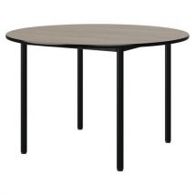 Table Malibu Ø 120 T6 4p Stra Chêne 1146/noir Noir 9005