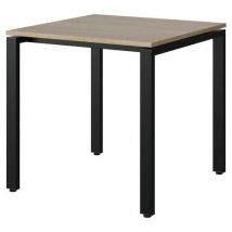 Table Malibu 80x80 T6 Soudé Str Abs Chêne 1146/noir 9005