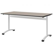 Table Malibu 160x80 T6 Dl Str Antib Acacia/noir Blc 9016