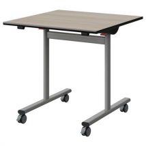 Table Malibu Rab. 80x80 T6 Dl Stra Acacia/noir Gris 9006