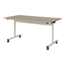 Table Malibu Rab. 160x80 T6 Dl St Alaisé Chêne 1146/blc 9016
