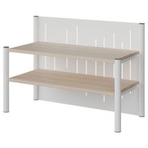 Manutan Expert - Surmeuble Malibu 2 Portes - Acacia & Blanc - 94x64x43 cm - Éco-responsable