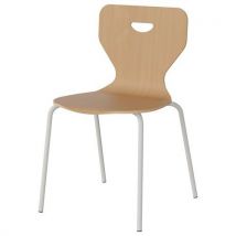 Chaise Malibu 4p - T5 - Coque Hêtre / Acier Blanc 9016