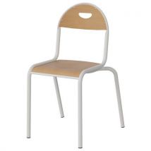 Chaise Malibu 4p T6 - Ass/dos Hêtre / Acier Blanc 9016